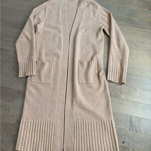Elegant Tan Women's Sweater Cashmere Cardigan size L
